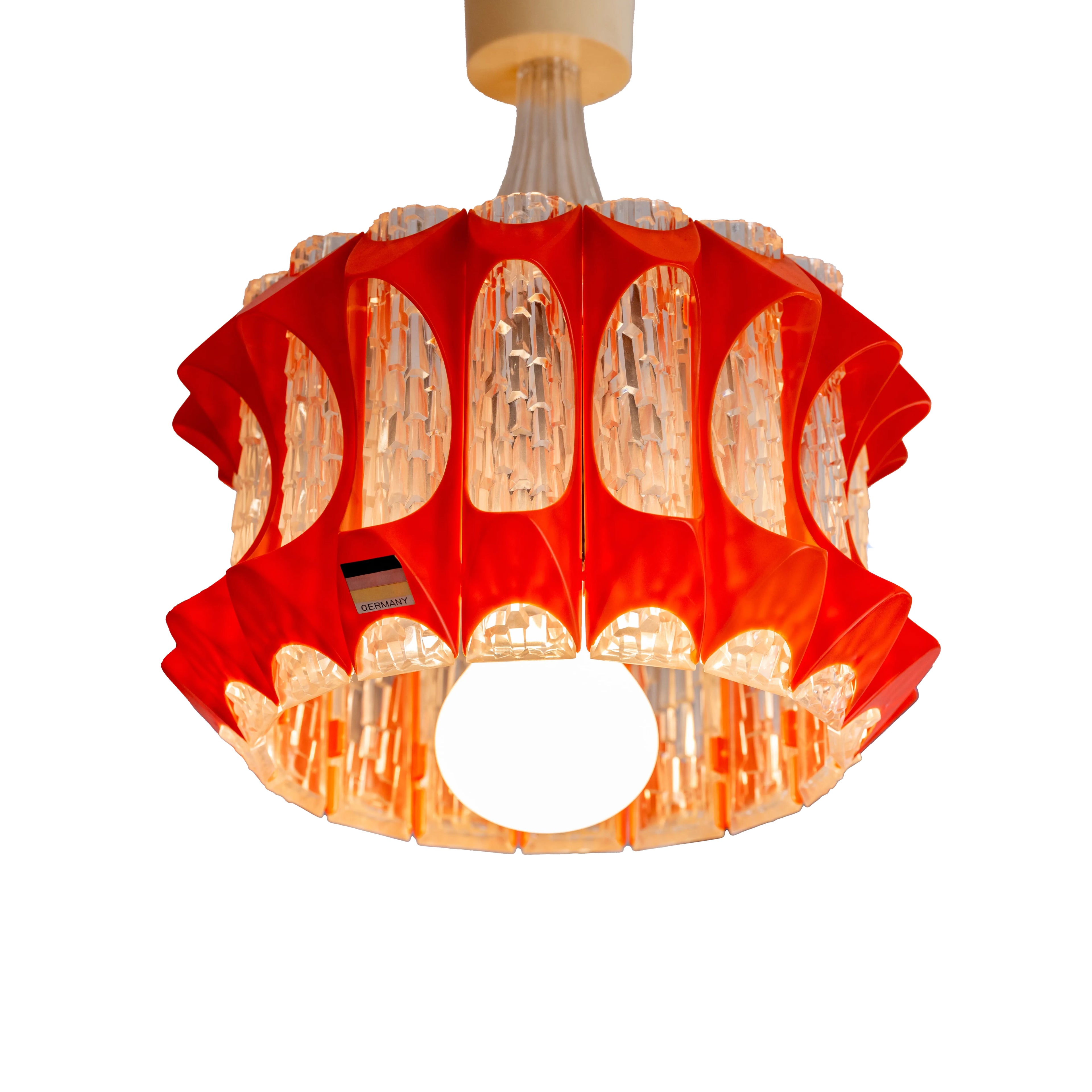 ミッドセンチュリーモダン アクリル製ペンダントライト(レッド)