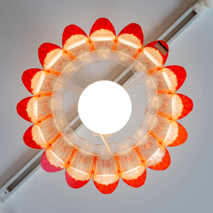 ミッドセンチュリーモダン アクリル製ペンダントライト（レッド）